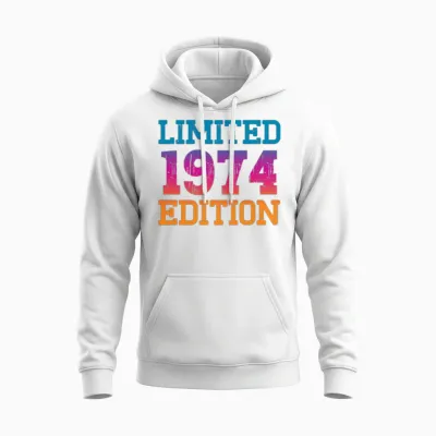 Vintage 1974 Unisex Hoodie - White
