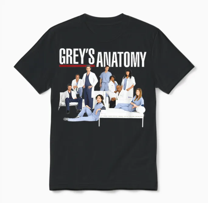 Grey's Anatomy Group with Logo Unisex T-Shirt in Black
