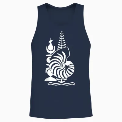 Kanak Emblem New Caledonia T-Shirt Gift Idea, Black, S Unisex Tank Top - Navy
