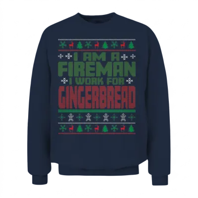 Firefighter Christmas Saying Unisex Sweatshirt - Navy