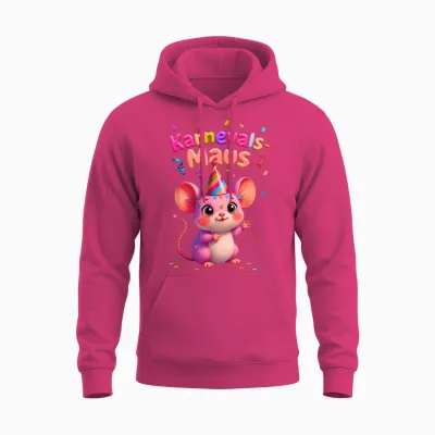 Carnival Mouse Cute Fancy Dress Motif for Women and Children Unisex Hoodie - Heliconia
