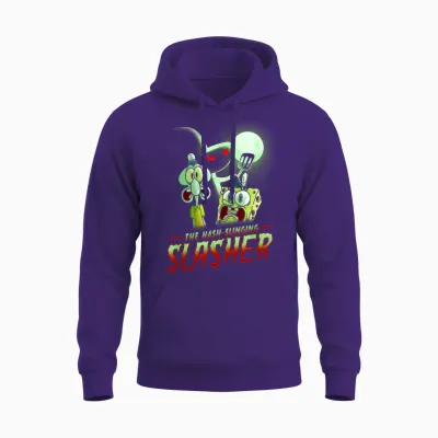Spongebob Squarepants the Hash Slinging Slasher Spooky Unisex Hoodie - Purple