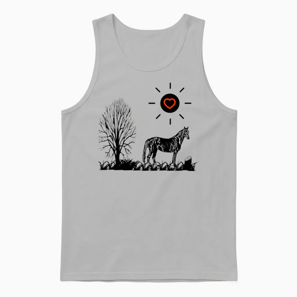 Horse Lovers Gift Unisex Tank Top in Ash