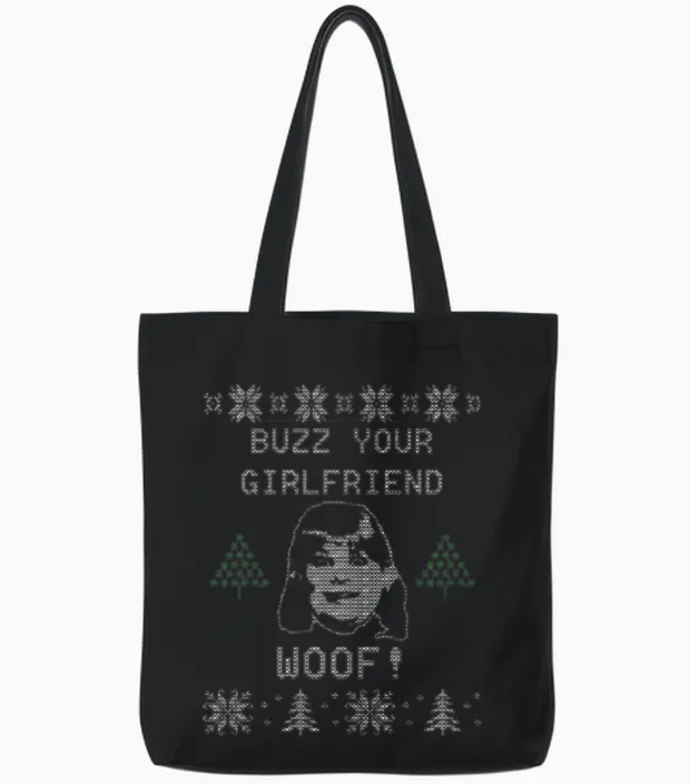 Buzz You Girlfriend Woof Couples & Matching Gift Tote Bags in Black