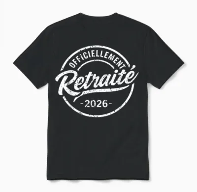 Homme Retraite Homme Officiellement Retraité 2026 Unisex T-Shirt - Black