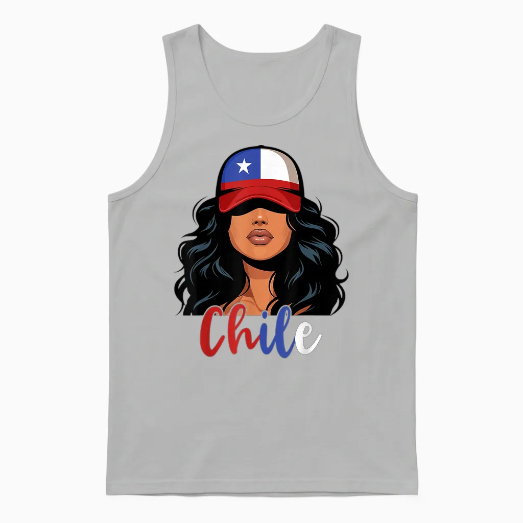 Drapeau Chilien Fille Chilena Fière Femme Unisex Tank Top in Ash