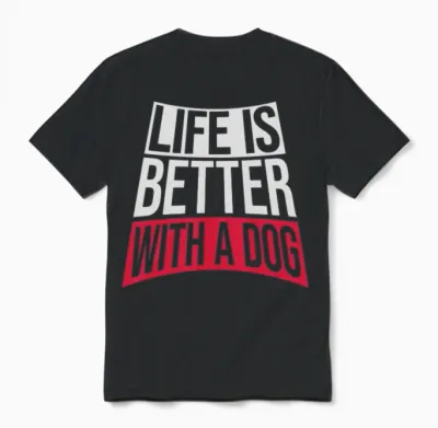 Better with a Dog Unisex T-Shirt - Black