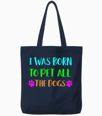 Pet All the Dogs Dog Adoption Tote Bags - Navy