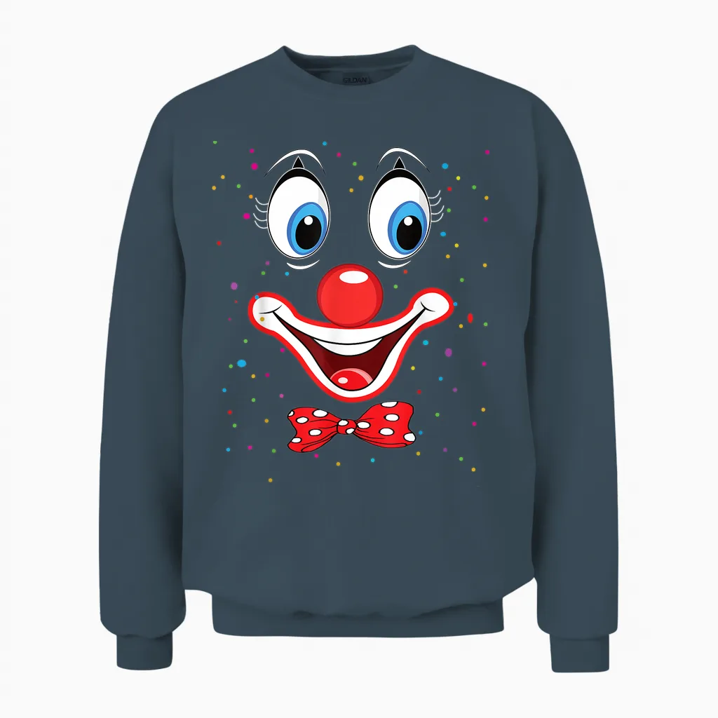 Clown Karneval Kostüm Clownskostüm Clowns Fancy Dress Unisex Sweatshirt in Dark Heather
