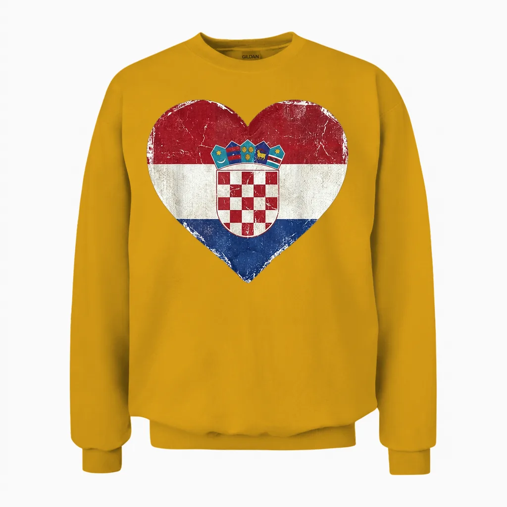 Kroatien Tshirt Balkan Herren Kroate Zagreb Hrvatska Unisex Sweatshirt in Gold