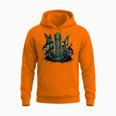 Emerald Forest Mirage Unisex Hoodie - Safety Orange