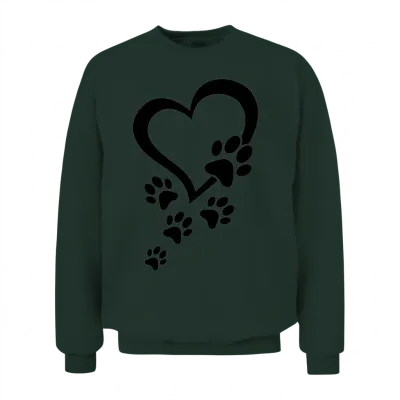 Dog Paw Heart Baby Dogs - Dog Paws Hearts Dog Paw Unisex Sweatshirt - Forest