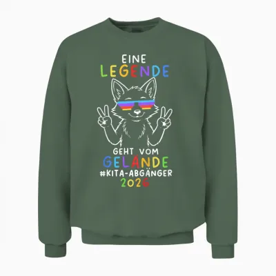 Kinder Legende Geht Vom Gelände Fuchs Kindergarten Abgänger 2026 Unisex Sweatshirt - Military Green