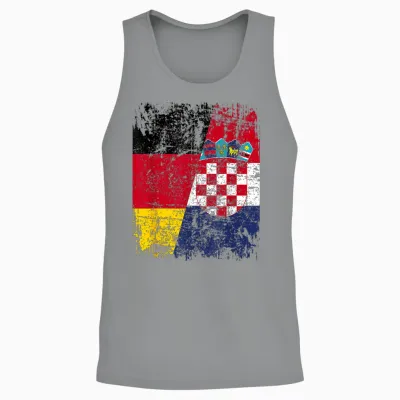 Kroatien Deutschland Flagge | Damen Herren Kinder | Kroatien Unisex Tank Top - Sport Grey