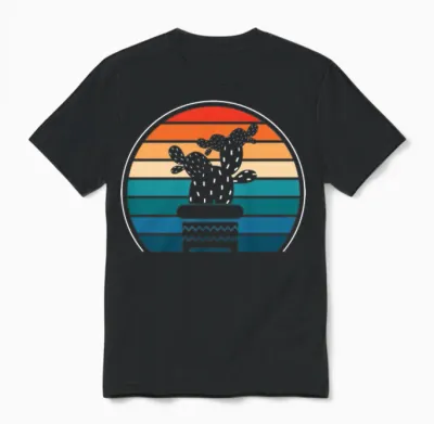 Retro Cactus Gardener Unisex T-Shirt - Black