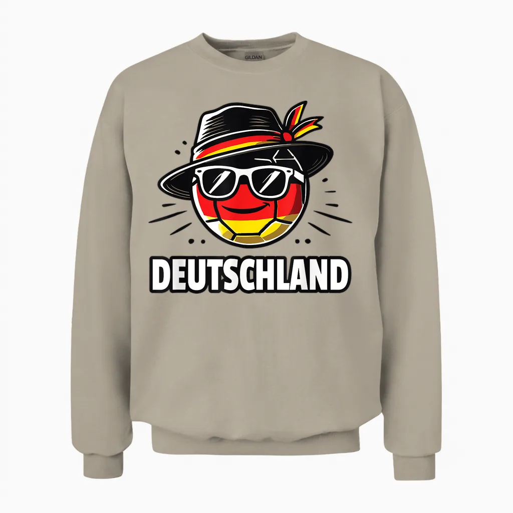 Fußball Mit Deutschland Flagge Lustiger Ball Fan Unisex Sweatshirt in Sand