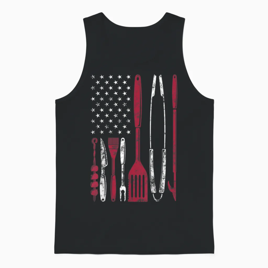 Bbq Smoker Barbecue Chef Smoking Tools Grilling Pit Master Unisex Tank Top in Black