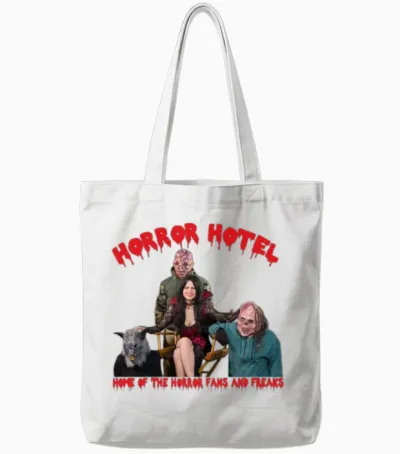 Horror Hotel Group Tote Bags - White