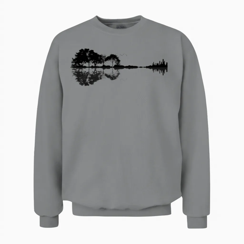 Nature Guitar Unisex Sweatshirt in Sport Grey