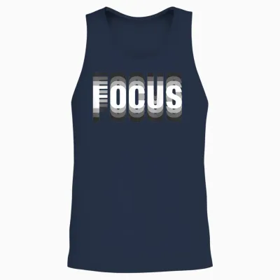 Focus Cool Trippy Optical Illusion T-Shirt, Black Unisex Tank Top - Navy