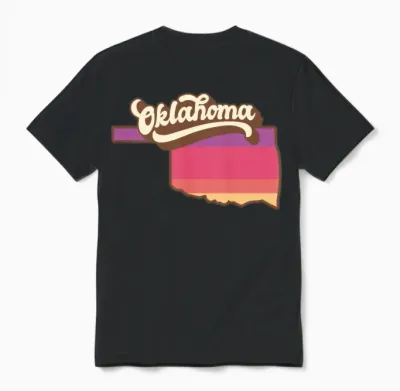 Oklahoma Retro Usa Unisex T-Shirt - Black