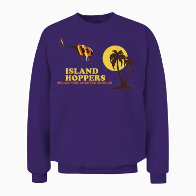 Island Vintage 80er Jahre Hoppers Unisex Sweatshirt - Purple