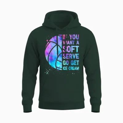 Volleyball Teen Girls Women if You Want a Soft Serve Unisex Hoodie - Forest