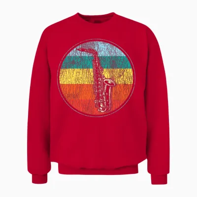 Saxophone Retro Vintage Unisex Sweatshirt - Red