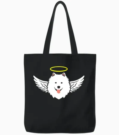 Angel Dog Tote Bags - Black