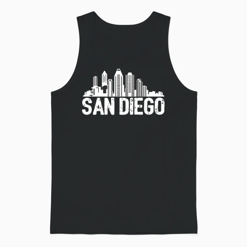 San Diego Skyline Unisex Tank Top in Black