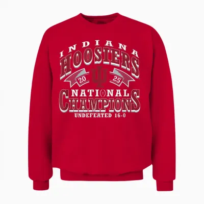 Indiana Hoosiers National Champs 2025 Football Cfp Black Unisex Sweatshirt - Red