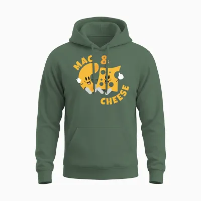 Cheese Mac & Cheese Funny Gift Idea Unisex Hoodie - Military Green