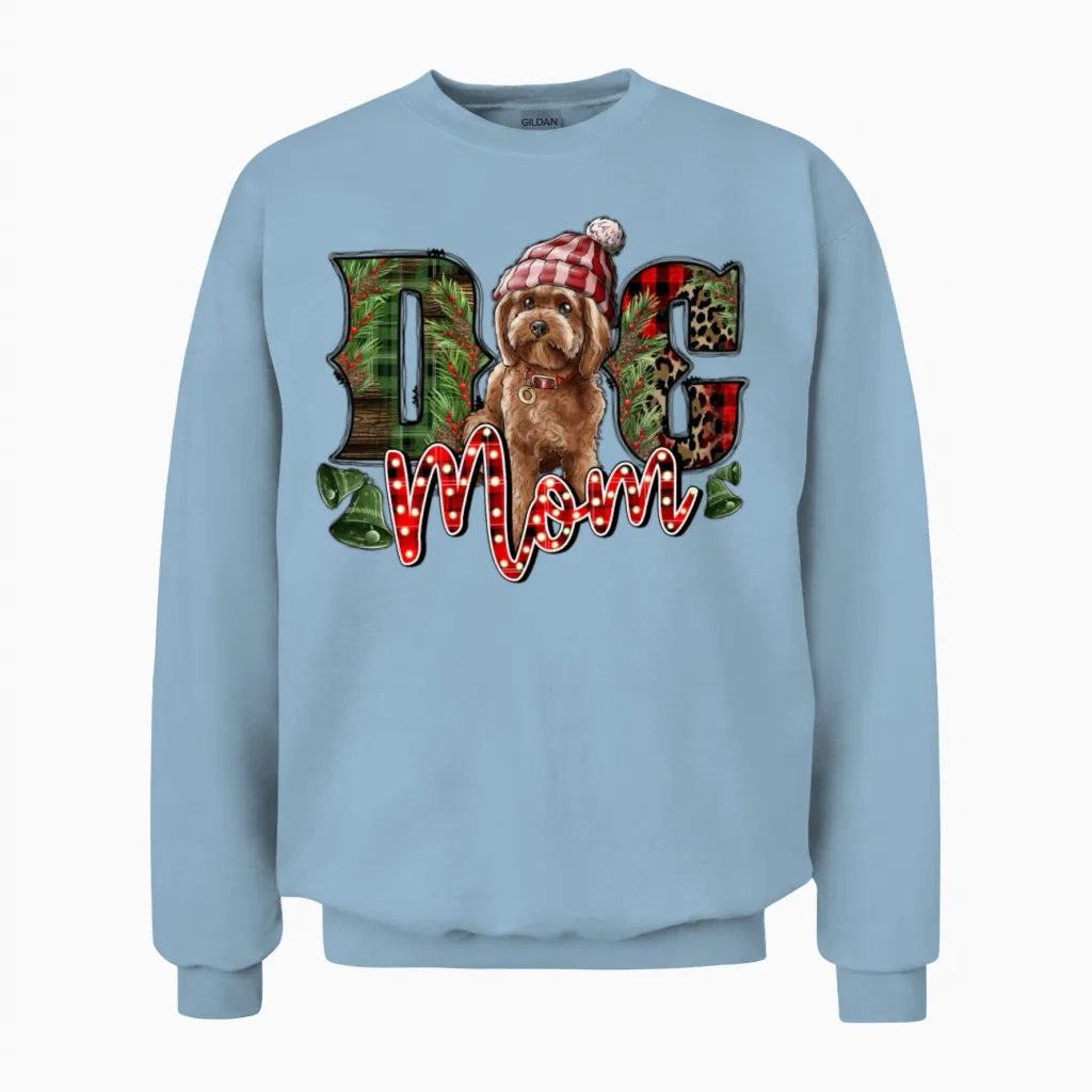 Dog Mom Unisex Sweatshirt in Light Blue