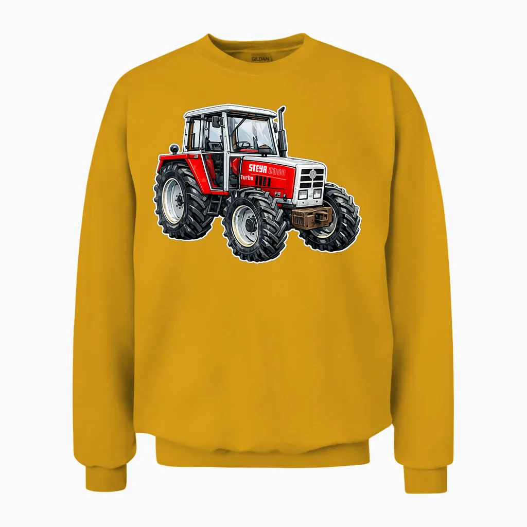 Steyr Austria Laster Landwirtschaft Trecker 8090 Traktor Unisex Sweatshirt in Gold