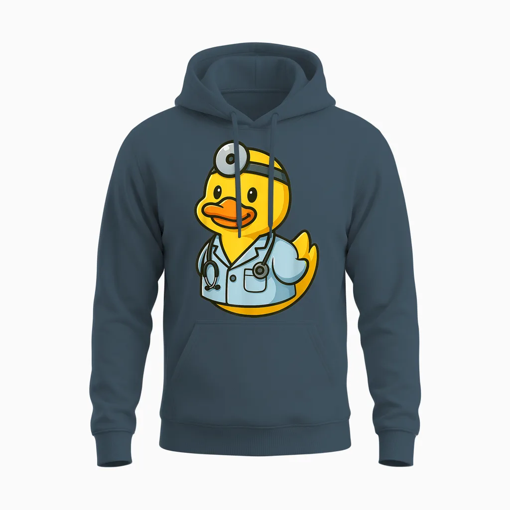 Gelbe Ente Doktor Tierliebhaber Zoo Jungen Mädchen Kinder Unisex Hoodie in Dark Heather