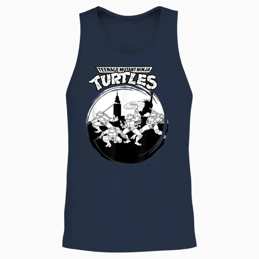 Mademark X Teenage Mutant Ninja Turtles - Original Teenage Mutant Ninja Turtles Black White New York Unisex Tank Top - Navy