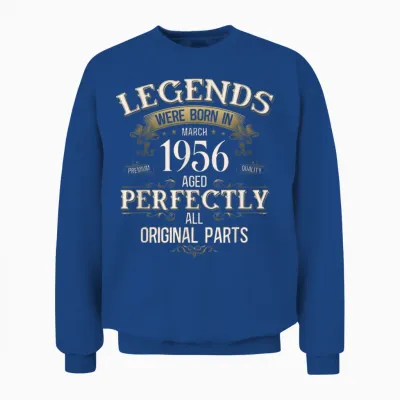 70 Ans Anniversaire Homme Cadeau Mars 1956 Vintage Unisex Sweatshirt - Royal