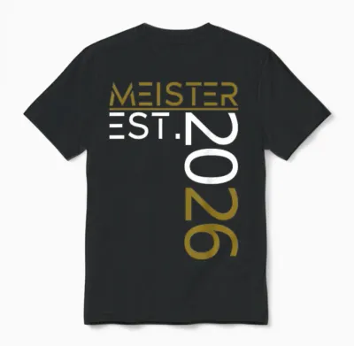 Graduation Master Est. 2026 Golden Outfit Master Exam Unisex T-Shirt - Black