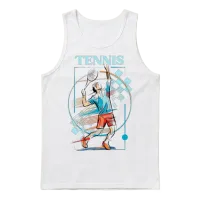 Tennis Player Unisex Tank Top - White – 1