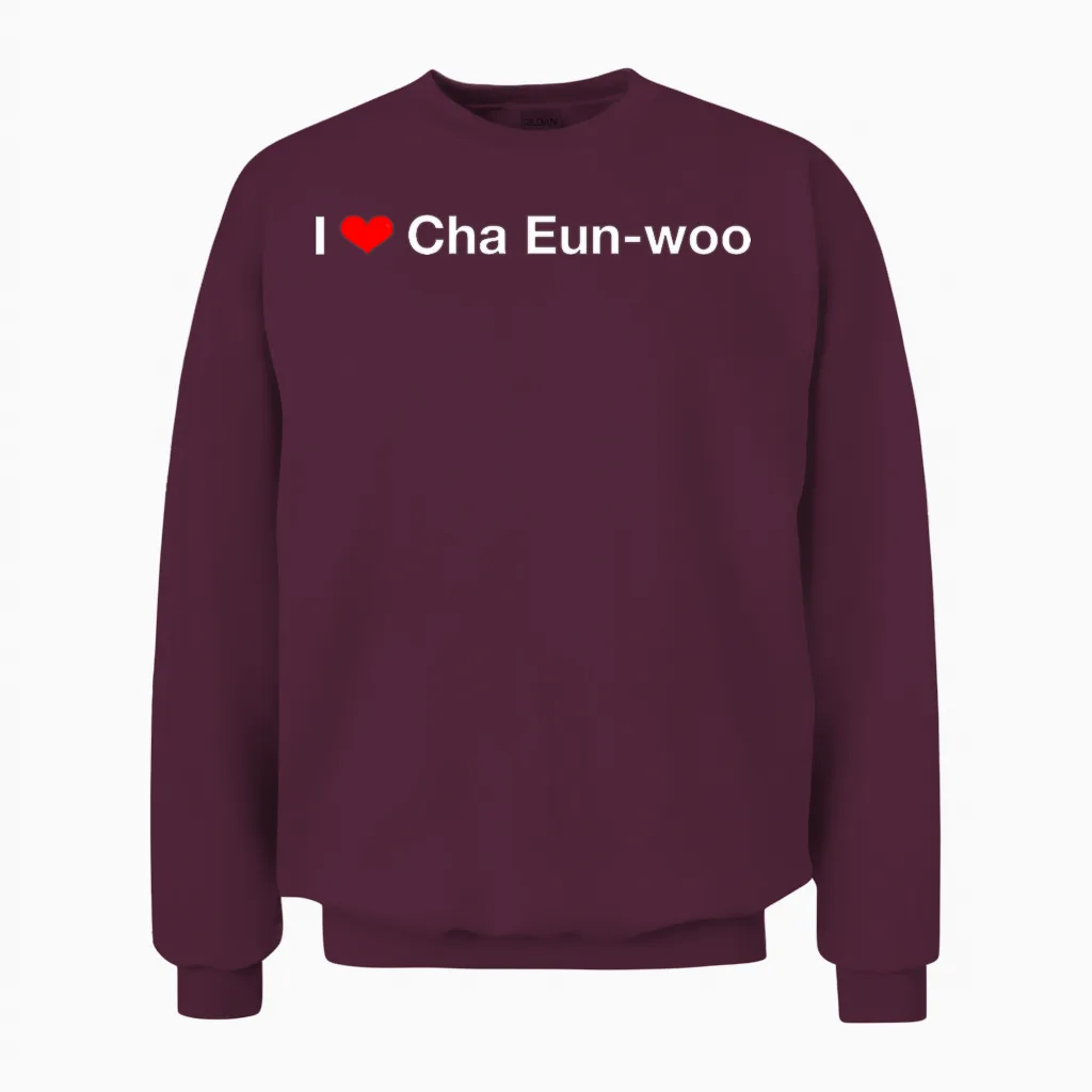 Dans Le Cœur, Cha Eun-Woo T-Shirt Haut De Gamme Unisex Sweatshirt in Maroon