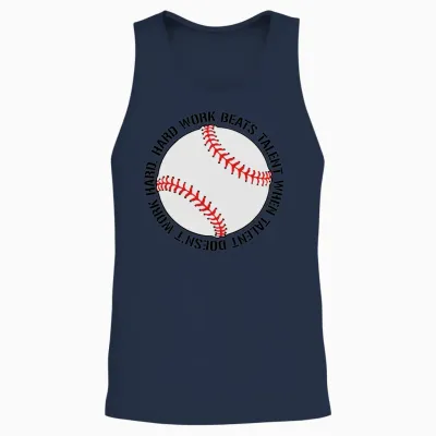Hard Work Beats Talent Baseball Unisex Tank Top - Navy