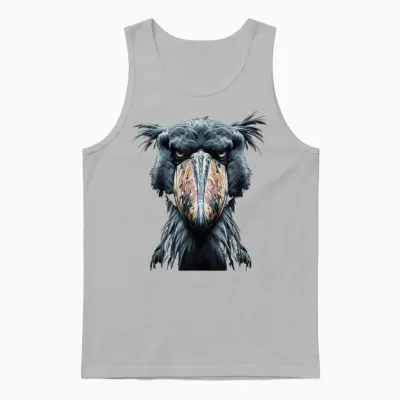 Majestic Shoebill Storks Portrait T-Shirt, Black Unisex Tank Top - Ash