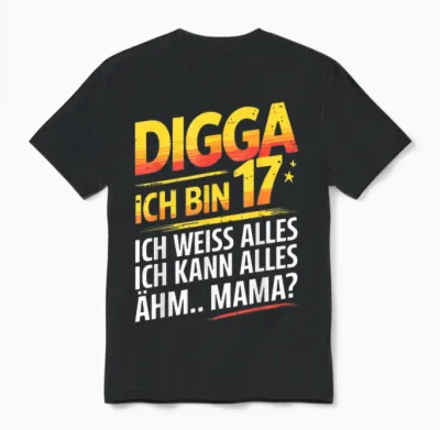 17th Birthday Boy Girl 17 Years 2008 Funny Gift T-Shirt, Black Unisex T-Shirt - Black