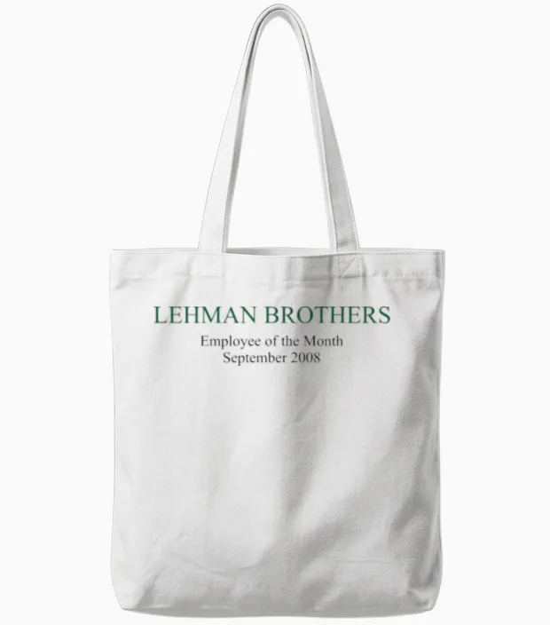 Lehman Brothers Political Humor Tote Bags in White