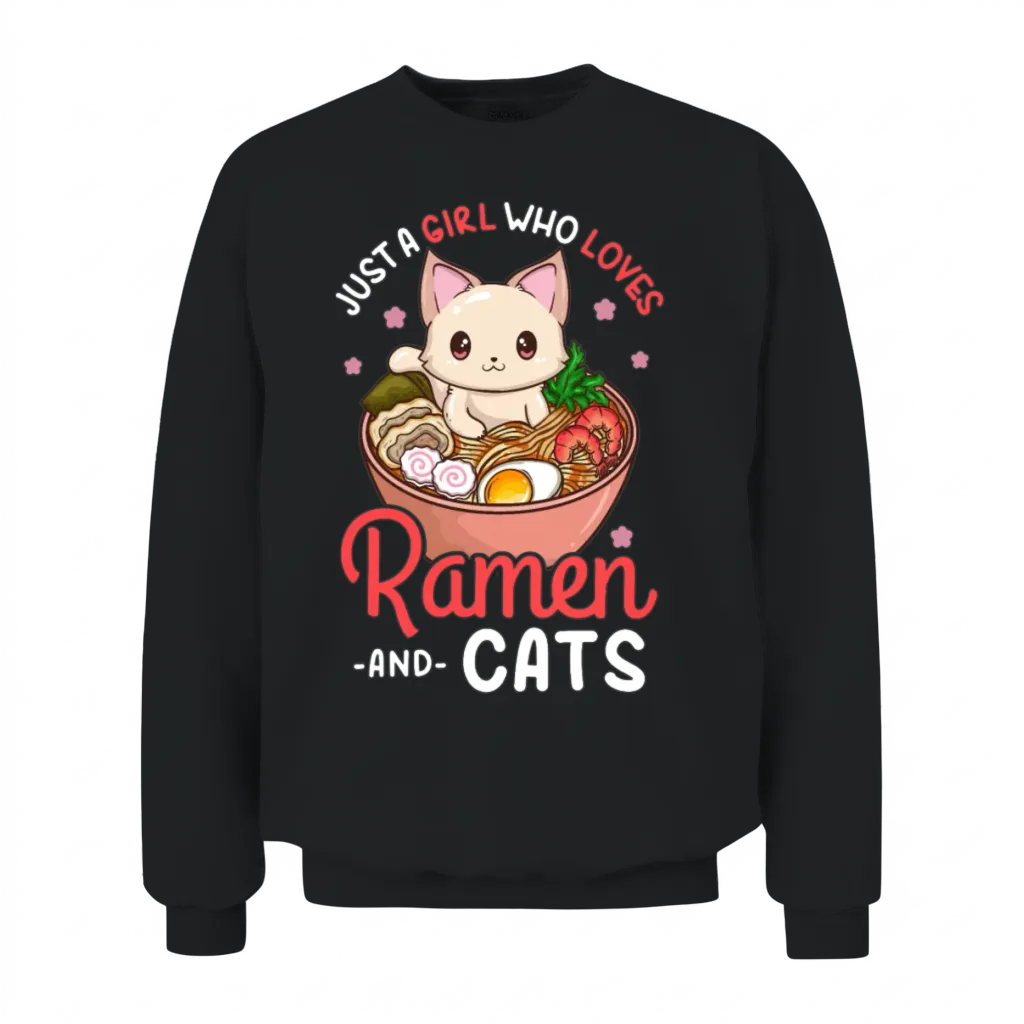 Ramen Cat Anime β Lovers Unisex Sweatshirt - Black