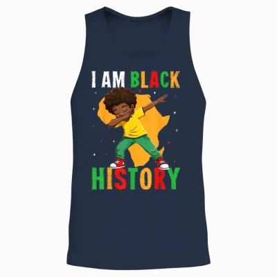 I Am Black History Kids Boys Men Black History Month Unisex Tank Top - Navy