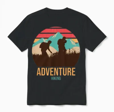 Adventure Hiking Unisex T-Shirt - Black