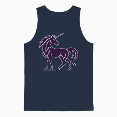Horned Horse Unisex Tank Top - Navy