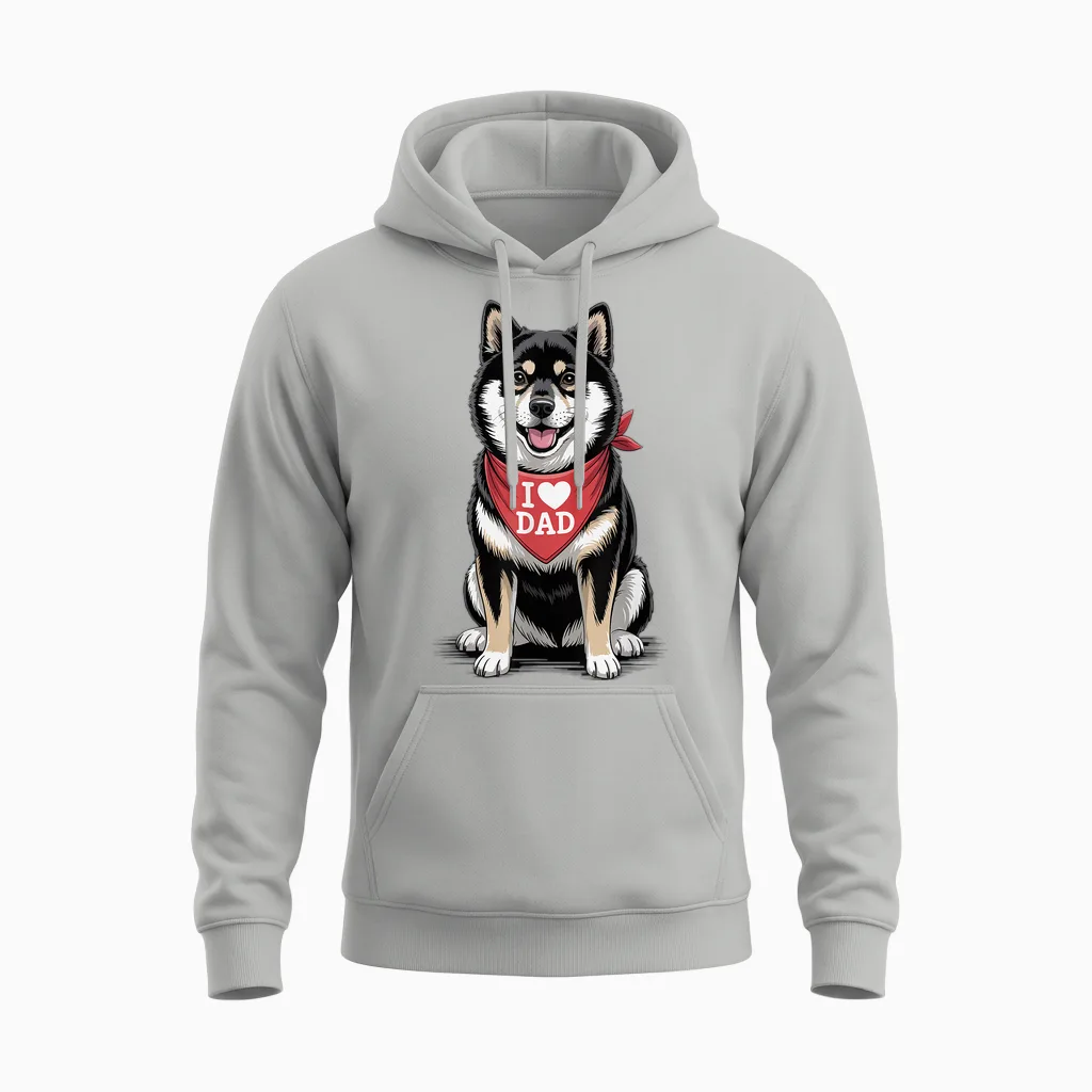 Ich Liebe Papa Shiba Inu Lover Hund/vatertag Unisex Hoodie in Ash