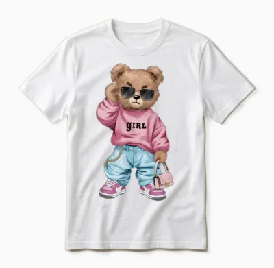 Funny Teddy Bear. Unisex T-Shirt - White